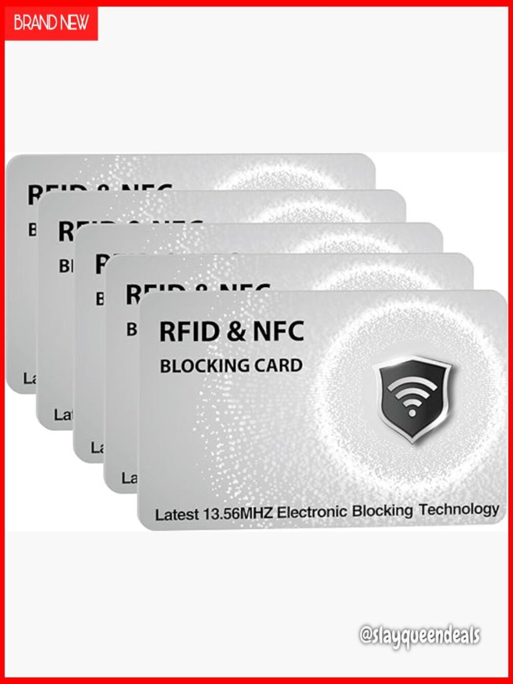 5 Pack RFID Blocking Cards for Wallet Protection, Slim Design